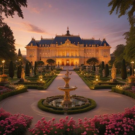 Luxury Old Money Mansion, Royal Castle Aesthetic Exterior, Royal House Design Exterior, Royal Palace Exterior, Mansion With Garden, Royal Palace Aesthetic, Old Mansion Aesthetic, Old Money Castle, Mansion Old Money