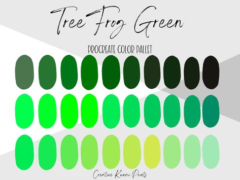 Frog Color Palette, Ipad Illustration, Aesthetic Paint, Palette Green, Procreate Palette, Hex Color Palette, Color Palette Challenge, Grassy Field, Green Tone