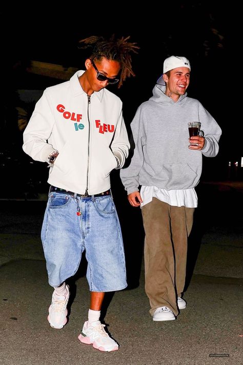 Justin Bieber And Jaden Smith, Harry Hudson, Jaden Smith Fashion, Los Angeles Street Style, Los Angeles Streetwear, Justin Bieber Outfits, Vintage Street Fashion, Justin Bieber Style, Spring Outfits Men