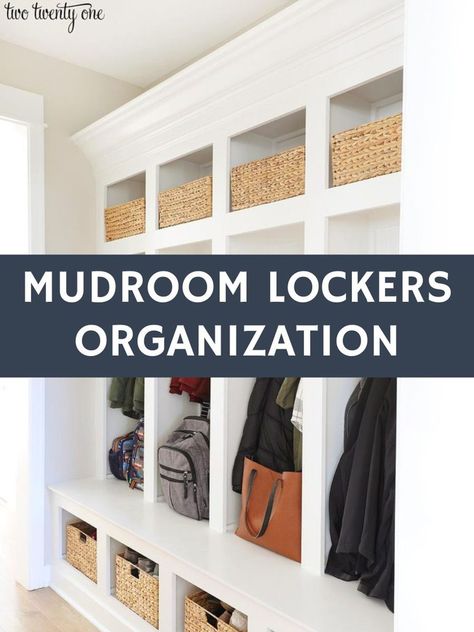 Mudroom Lockers Organization Backpack Mudroom Storage, Lockers For Mudroom, Small Laundry Room With Lockers, Mid Room Cubbies, Mud Room Locker, Mudroom Storage Lockers, Entry Way Lockers, Mudroom Locker, Linen Closet Makeover