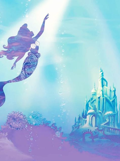 Ariel Bedroom, Little Mermaid Bedroom, Disney Wall Murals, Ariel Under The Sea, Sea Murals, Peel And Stick Mural, Disney Sign, Mermaid Bedroom, Purple Color Schemes