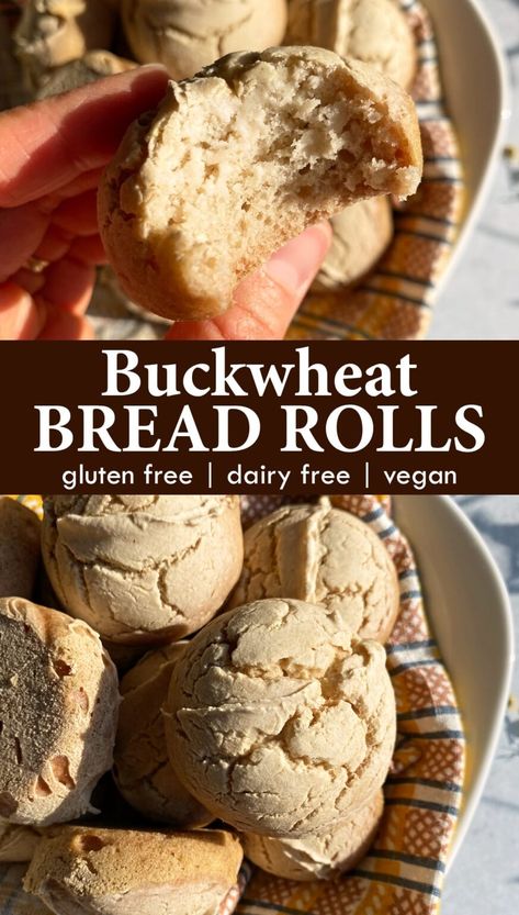 Buckwheat Rolls, Buckwheat Flour Recipes, Buckwheat Gluten Free, Dinner Roll Recipe, Gf Snacks, Buckwheat Bread, Buckwheat Recipes, Inflammatory Recipes, Paleo Foods