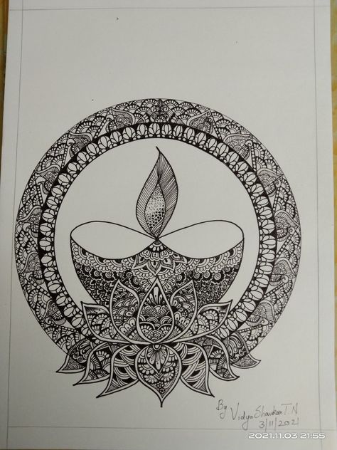 Diya Mandala Art, Easy Mandala, Bond Paper Design, Easy Mandala Drawing, Colorful Rangoli, Lotus Mandala, Simple Mandala, Mural Ideas, Colorful Rangoli Designs