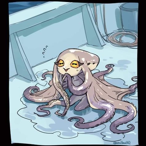 Squid Girl, Alien Concept Art, Fantasy Creatures Art, Creature Concept Art, Creature Concept, 영감을 주는 캐릭터, Cute Creatures, Creature Design, Creature Art