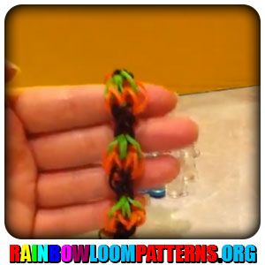 Rainbow Loom Bracelets - Pumpkin Bracelet Pumpkin Bracelet Pattern, Halloween Rainbow Loom, Loom Pumpkin, Rainbow Loom Instructions, Loom Band Patterns Instructions, Pumpkin Bracelet, Elastic Jewelry, Bracelets Rainbow, Loom Band Patterns