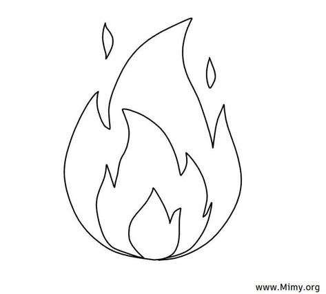 Fire Drawing and Printable Coloring Page - Easy Drawing İdeas - For Kids Fire Template Free Printable, Fire Flames Drawing, Fire Drawing Easy, Drawing I Deas, Fire Coloring Pages, Cute Bird Drawing, Flying Bird Drawing, Fire Safety Preschool, Safety Week