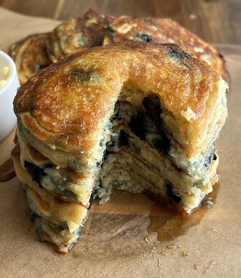 Buttermilk Blueberry Pancakes — Well Made by Kiley Buttermilk Blueberry, Blueberry Buttermilk Pancakes, The Best Pancakes, Yummy Pancake Recipe, Blueberry Pancakes Recipe, Best Pancakes, Blueberry Pancake, Buttermilk Waffles, Cinnamon Roll Pancakes