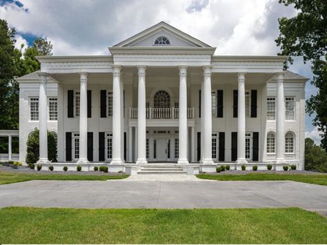 Estate of the Day: $1.8 Million Greek Revival Mansion in Alpharetta, Georgia - Exotic Excess Greek Revival House Plans, Greek Revival Architecture, Southern Colonial, Pool Terrace, Greek Revival Home, Colonial Mansion, Southern Mansions, Alpharetta Georgia, Southern Plantations