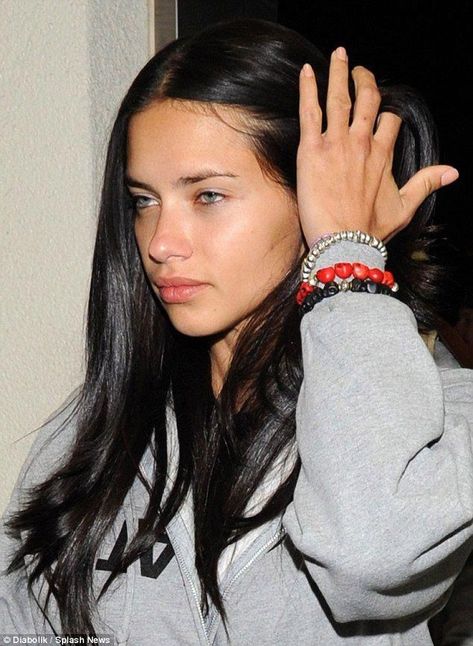 Adriana Lima, Black Hair, A Woman, Tumblr, Bracelet, Red, Hair, Black