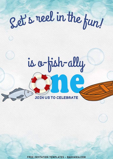 Free 10+ Cute Fishing Birthday Invitation Templates For Your Little Fisherman #free #freeinvitation2019 #birthday #disney #invitations #invitationtemplates Fishing Invitations, Fishing Birthday Invitations, Fishing Themed Birthday Party, O Fish Ally, Fishing Party, Disney Invitations, Fishing Birthday, Birthday Disney, Kids Fishing