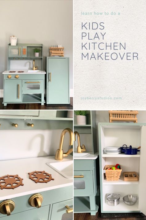 Play Kitchen Makeover - Joyberry Studios Mini Modern Kitchen, Kids Kitchen Makeover, Play Kitchen Makeover, Kids Wooden Kitchen, Toddler Play Kitchen, Free Svg Downloads, Diy Kids Kitchen, Ikea Play Kitchen, Toddler Kitchen