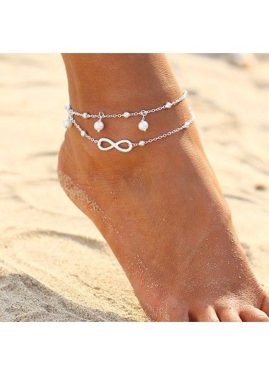 Infinity Anklet, Gold Layered Bracelets, Rhinestone Anklet, Star Anklet, Silver Ankle Bracelet, Heart Anklet, Pearl Anklet, Gold Bracelet Set, Anklets Boho