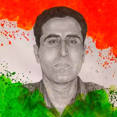 Vikram Batra Sketch, Captain Vikram Batra Sketch, Captain Vikram Batra, Vikram Batra, Army Wallpapers, Indian Army Quotes, Indian Army Wallpapers, Sketch Images, Indian Flag Wallpaper