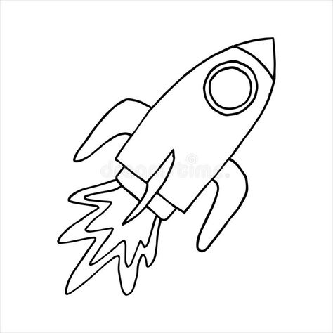 Rocket doodle drawing. Isolated on white background. Sketch elements set for design. Vector hand drawn illustration in royalty free stock images Rocket Doodle, Rocket Drawing, Background Sketch, Craft Space, Doodle Sketch, Drawn Illustration, Vector Artwork, Vector Hand, Doodle Drawings