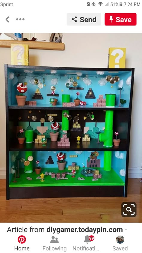 Nintendo Room, Super Mario Room, Mario Crafts, Mario Room, Diy Playhouse, Super Mario Birthday Party, Build A Playhouse, Mario Birthday Party, Super Mario Birthday