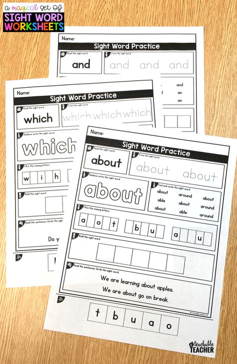 magical set of sight word worksheets High Frequency Words Worksheets, Sight Word Printables Free, Sight Words Worksheets, Teaching Child To Read, Preschool Sight Words, Fry Sight Words, Sight Word Coloring, Writing Sight Words, Kindergarten Phonics Worksheets