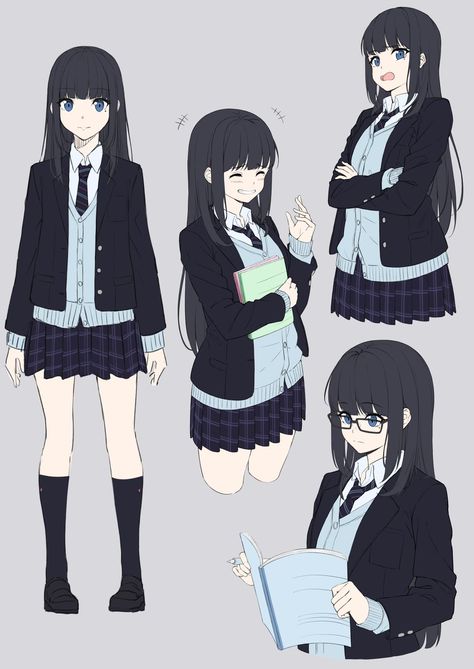 School Outfits Anime, Uniform Drawing, Anime School Uniform, Manga School, Uniform Reference, Anime Uniform, School Anime, Outfit Anime, Poses Anime