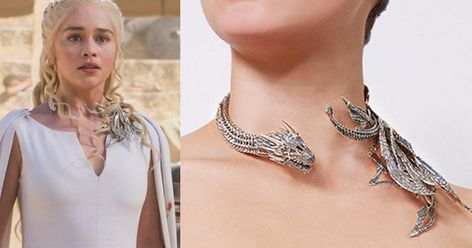 Careful – don't break those chains. Game Of Thrones Necklace, The Mother Of Dragons, Game Of Thrones Jewelry, Game Of Thrones Costumes, Game Of Throne Daenerys, Dragon Necklace, Dragon Jewelry, Mother Of Dragons, Pizza Hut