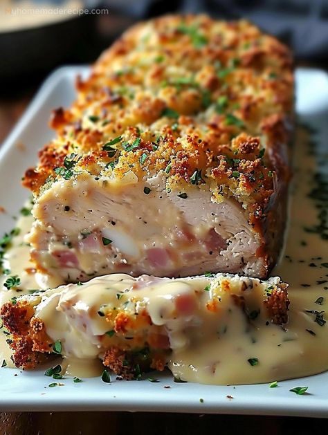 Savor The Unforgettable Chicken Cordon Bleu Meatloaf Today - My Home Made Recipe 7up Chicken, Chicken 65, Chicken Meatloaf, Chicken Ham, Layer Dip, Recipe Indian, 7 Up, Coop Plans, Chicken Marinade