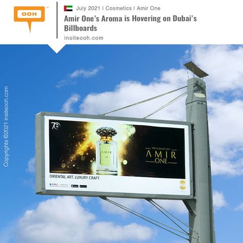 Ajmal Perfumes promotes its new brand “Amir One” on Dubai’s billboards Read more… https://insiteooh.com/article/4784-amir-ones-aroma-is-hovering-on-dubais-billboards #InsiteOOH #Emirates_OOH 🇦🇪 #Stay_Tuned 🤙 Perfume Billboard, Ajmal Perfumes, Outdoor Advertising, The Craft, The Master, Stay Tuned, Insects, Dubai, Photography