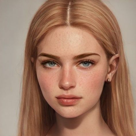 Blonde Green Eyes, Artbreeder Portraits, Blonde Hair Green Eyes, Character Inspiration Girl, Blonde Hair Brown Eyes, Female Character Inspiration, Digital Portrait Art, Face Characters, Face Photography