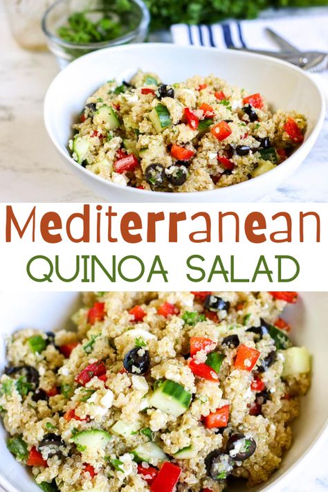 How To Use Quinoa, Mediterranean Quinoa Salad Recipes, Mediterranean Recipes Easy, Recipes Using Quinoa, Salads Quinoa, How To Prepare Quinoa, Quinoa Recipes Dinner, Salad Mediterranean, Quinoa Salads