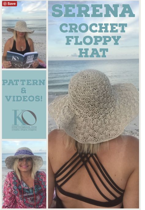 Serena Floppy Sun Hat Crochet FREE Pattern | Kristin Omdahl Sun Hat Crochet Pattern, Sun Hat Crochet, Crochet Summer Hats, Floppy Sun Hat, Crochet Sun Hat, Hat Crochet Pattern, Floppy Sun Hats, Crochet Hat Free, Crochet Hats Free Pattern