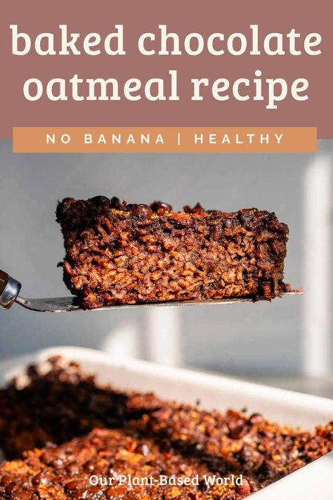 Dive into a dessert that's healthy too! Our Baked Chocolate Oatmeal is the perfect guilt-free indulgence. Explore this heavenly blend of rich cocoa and heartwarming oats, crafted to satisfy your sweet cravings. Made from whole ingredients, it's a treat your body will thank you for. Get lost in this luscious delight, because good health never tasted so divine! Healthy Chocolate Oatmeal, Healthy Baked Chocolate Oatmeal, Brownie Oatmeal Bake Healthy, Wfpb Baked Oatmeal, Vegan Chocolate Oatmeal, Vegan Sweets Recipes, Healthy Pumpkin Pies, Vegetarian Comfort Food, Chocolate Oats