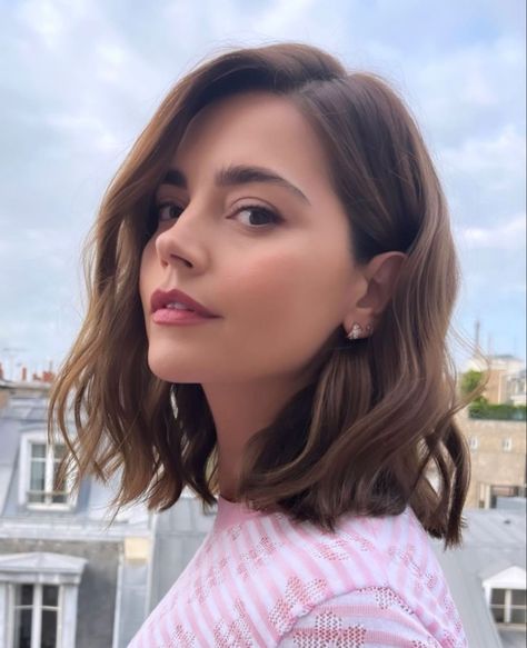 Contour Bob, Shoulder Length Hair Square Face, Haircut For Big Face Woman, Italian Bob 2024 Round Face, Shoulder Length Hair Wavy, Jenna Coleman Hair, Jenna Coleman Style, Steph Claire Smith, Dream Hairstyles