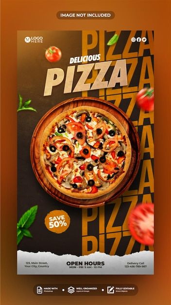 PSD delicious pizza social media post st... | Premium Psd #Freepik #psd Pizza Social Media Post, Pizza Story, Pizza Ideas, Delicious Pizza, Story Template, Media Post, Social Media Post, Pizza, Social Media