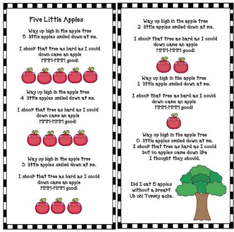 Apple Tree Song, Apple Tree Activity, Apple Lesson Plans, Tree Activities, Apple Song, Preschool Apple Theme, Apple Lessons, Apple Preschool, Classroom Songs