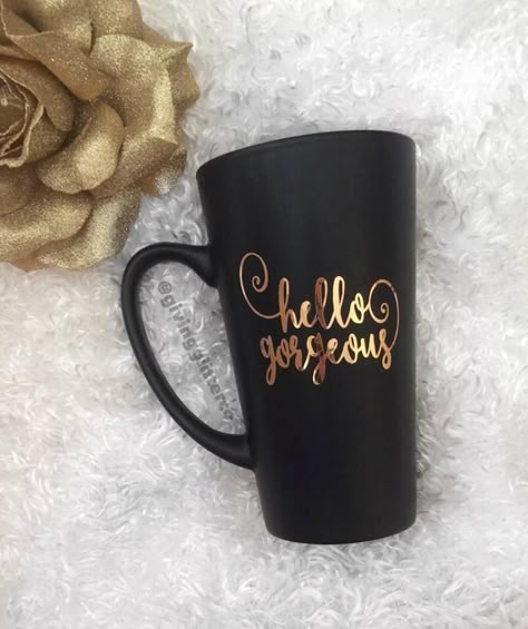 Diy Mugs, Tassen Design, Keramik Design, Cute Coffee Mugs, Black Coffee Mug, Cute Cups, Mug Design, Hello Gorgeous, Coffee Love