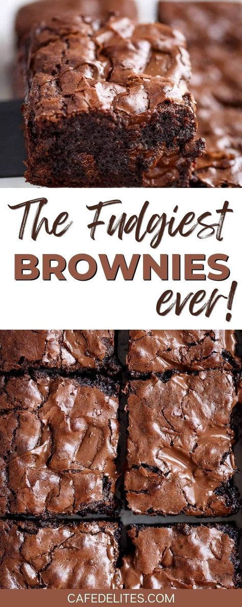 Chewy Brownies Recipe, Brownie Vegan, Resep Brownies, Fudgy Brownie Recipe, Best Brownie Recipe, Brownies Recipe Homemade, Chewy Brownies, Brownies Recipe Easy, Best Brownies