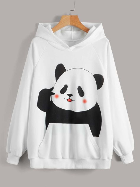 Kawaii Hoodie, Stylish Hoodies, Trendy Hoodies, Cartoon Panda, Panda Print, Kawaii Fashion Outfits, Kawaii Clothes, Teenage Fashion Outfits, Kawaii Fashion