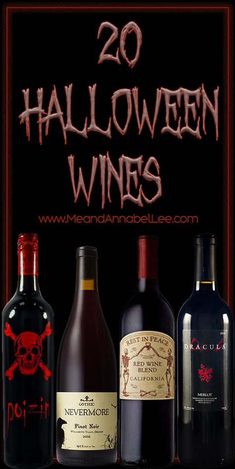 Gothic and Halloween Wines - a Must Have List of 20 Spooky Wines | Me and Annabel Lee Gothic Recipes, Gothic Dinner Party, Horror Food, Gothic Dinner, Haunted Village, Halloween Party Drinks, Red Blend Wine, Enchanted Party, Annabel Lee