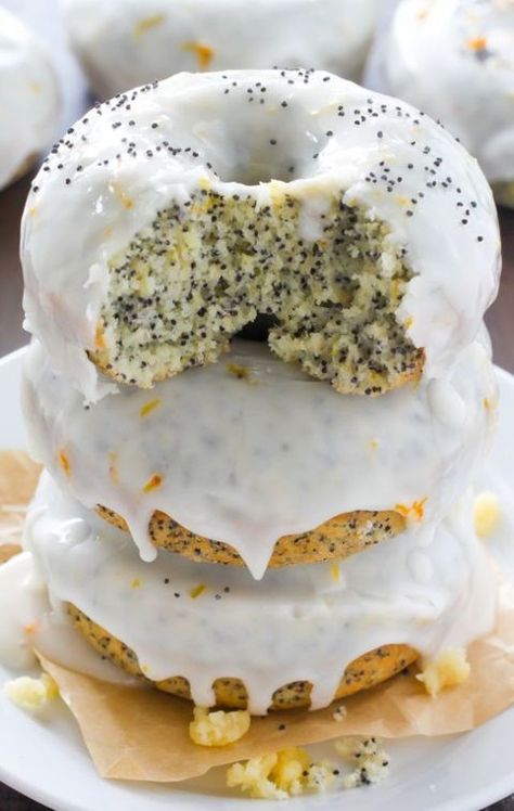 Healthy Doughnuts Recipe, Healthy Doughnuts, Healthy Donuts Recipe, Donuts Donuts, Healthy Donuts, Cookies Ideas, Lemon Poppy Seed, Lemon Poppy, Homemade Donuts