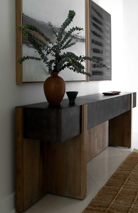 Modern Console Table Entryway, Rustic Entry Table, Entryway Styling, Entrance Console Table, Entrance Console, Console Table Entryway, Entryway Style, Console Entryway, Modern Entry