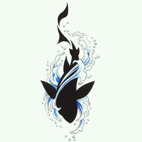 Whale shark tattoo Silhouette Tattoo Design, Shark In Water, Silhouette Tattoo, Shark Silhouette, Unique Tattoo Ideas, Water Tattoo, Shark Tattoo, Getting A Tattoo, Unique Tattoo