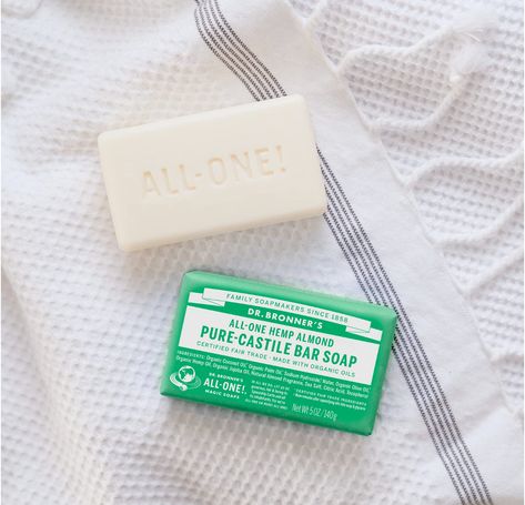 DR. BRONNER's All-One Hemp Almond Pure-Castile Natural Bar Soap, 5-ounces Almond Soap, Dr Bronners, Pure Castile Soap, Homemade Laundry Detergent, Vegan Ingredients, Organic Oils, Organic Olive Oil, Homemade Soap, Organic Soap