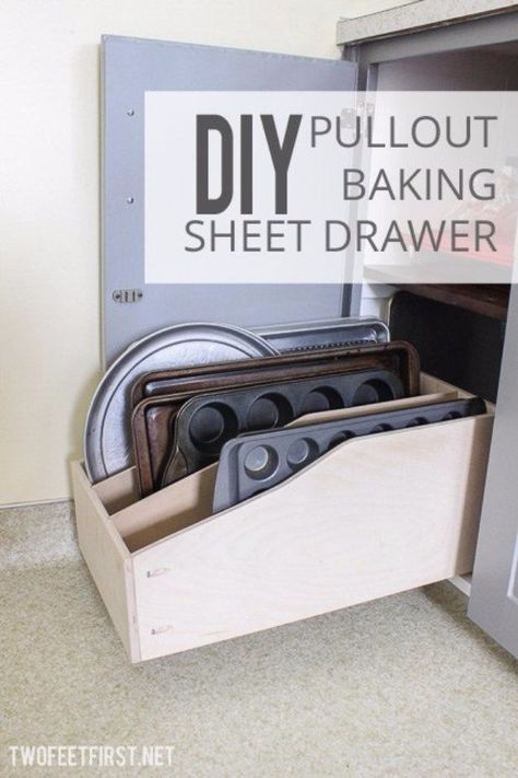 (paid link) The Best little Kitchen Storage Ideas Small Kitchen Storage, Pantry Storage, Trendy Kitchen, Diy Organization, Diy Bathroom, Bedroom Storage, Baking Sheet, Home Improvement Projects, Diy Kitchen