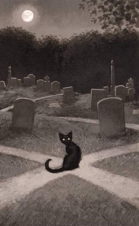 Scary Cat Art, Creepy Cat Drawing, Scary Cat Drawing, Gothic Cats, Cat Spirit Animal, Scary Black Cat, Yule Cat, Black Cat Drawing, Black Cat Aesthetic