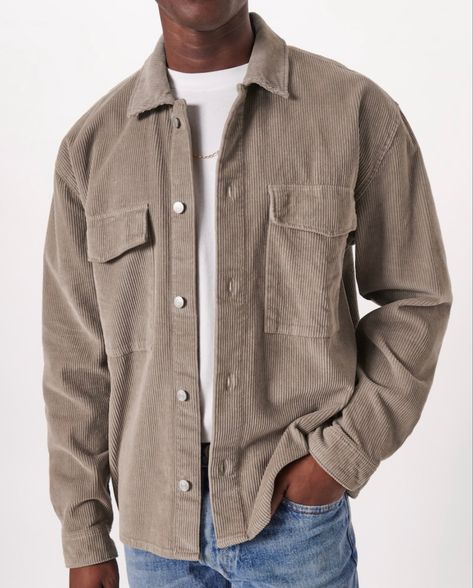 Light Fall Jacket, Husband Fashion, Corduroy Shirt Jacket, Mens Winter Fashion Outfits, Jeans Outfit Men, Shirt Outfit Men, Shirt Jacket Men, Corduroy Shirt, Mens Casual Dress Outfits