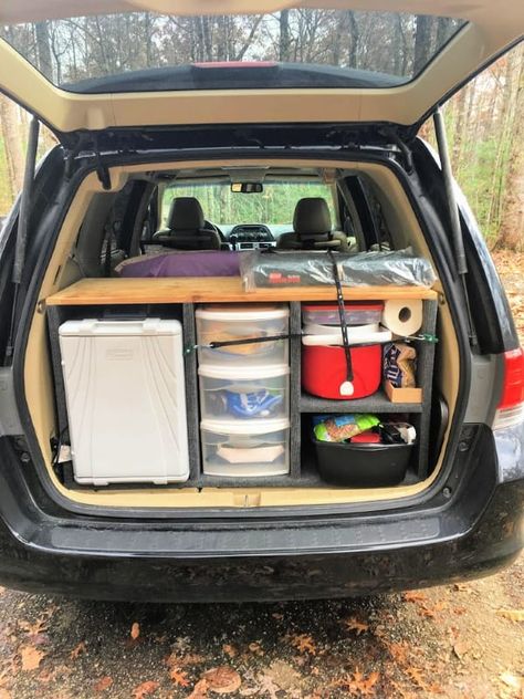 Honda Odyssey Camping, Prius Camping, Minivan Camper, Daniel Boone National Forest, Minivan Camper Conversion, Fall Hikes, Camper Build, Minivan Camping, Car Tent Camping