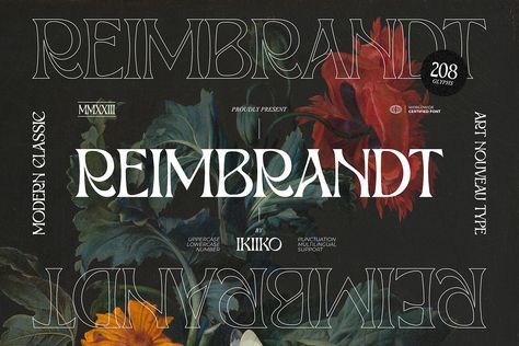 Reimbrandt - Art Nouveau Font by ikiiko on Dribbble Art Nouveau Graphic Design, Art Nouveau Font, Art Deco Typography, Hand Drawn Typeface, Classic Typeface, Art Deco Font, Deco Font, Stylish Text, Vintage Quotes