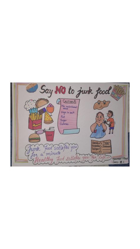 Junk food Junk Food Poster, Poster Ideas, Nutritional Value, Food Poster, Junk Food, Nutrition, Healthy Recipes