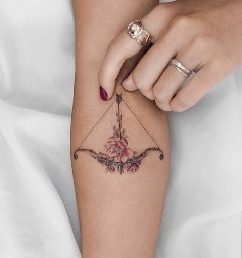 Archer Tattoo, Sagittarius Tattoo Designs, Sagittarius Tattoo, Foot Tattoos For Women, Tattoos For Women Flowers, Elbow Tattoos, Birth Flower Tattoos, Arrow Tattoos, Tattoo Meaning