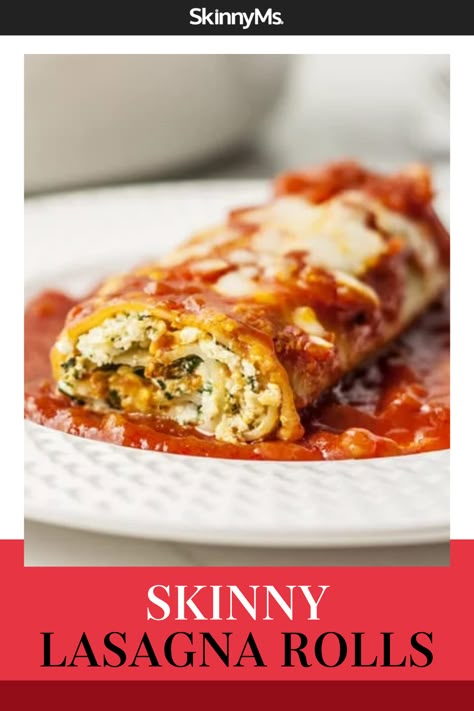 A low-calorie skinny version of the Italian favorite, these lasagna rolls will be a hit at the dinner table. Lasagna Healthy, Healthy Lasagna Recipes, Healthy Meals Ideas, Healthy Lasagna, Smaller Portions, Lasagna Recipes, Traditional Lasagna, Meals Ideas, Lasagna Rolls