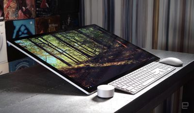 Microsoft Surface Studio, Technology Video, Surface Studio, Imac Desktop, Microsoft Surface Book, Computer Desk Setup, Microsoft Surface Laptop, Gadgets Technology, Study Design