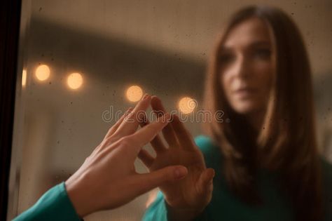 Touching Mirror Reference, Person Staring Into Mirror, Different Reflection In Mirror, Woman Reflection Mirror, Girl Looking In Mirror Art, Osho Quotes, Touching Herself, Mirror Reflection, Vintage Mirror