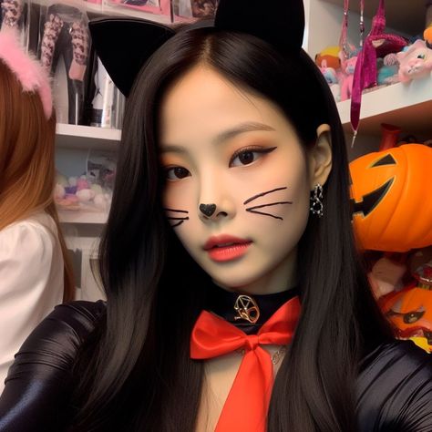 jennie preparada para o halloween 🤲🏻 Jennie Halloween Costume, Kpop Halloween Icons, Jennie Halloween, Halloween Female, Female Costume, Halloween Pfp, Queen Of, Halloween Icons, Jennie Kim